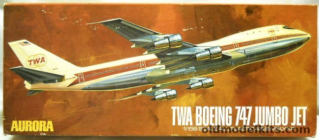 Aurora 1/156 Boeing 747 Jumbo Jet TWA, 363-250 plastic model kit